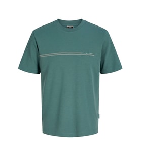 JACK JONES Erkek Kabartma Yazı Desenli Tişört 12289936 (Açık Yeşil)