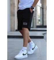 Siyah Regular Fit Basic Erkek Kapri Şort