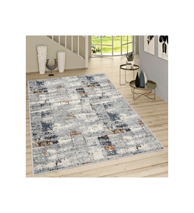 Rovigo Home Dijital Baskı Yıkanabilir Kaymaz Taban Salon Halısı  RVG1720 (Gri)