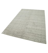 Gri El Dokuma Salon Halısı Kabartmalı Geometrik Desen Modern Stil Yatak Odası İskandinav