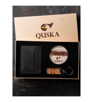 Kişiye Özel İsimli El Yapımı Hakiki Deri Siyah Kartlık+Anahtarlık Hediyelik Set - Grain Minimal