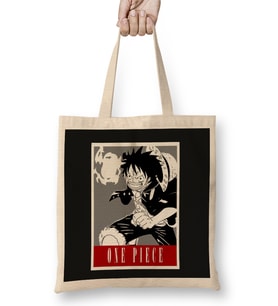 One Piece Luffy 06 Bez Çanta Uzun Saplı