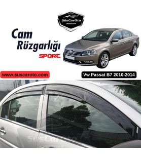Vw Passat B7 2010-2014 Uyumlu Mugen Cam Rüzgarlığı Seti Piano Black 4'lü İthal