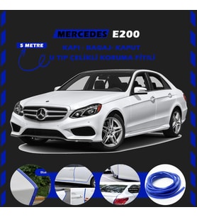 Mercedes E200 Oto Araç Kapı Koruma Fitili 5metre Parlak Mavi Renk