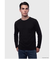 LC WAIKIKI Siyah Bisiklet Yaka Uzun Kollu Erkek Pijama Üst