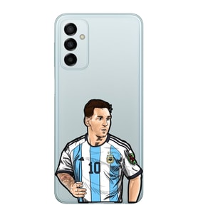Samsung Galaxy M23 Uyumlu Lionel Messi Desenli Şeffaf Telefon Kılıfı