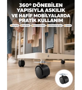 Northcity 4 cm Kilitsiz Tekerlek Ayak Seti - Zemin Koruyucu ve Mobilya Hareketliliği