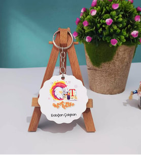 Grafiker Tasarımlı Kişiye Özel Hediye Grafiker Ahşap Anahtarlık