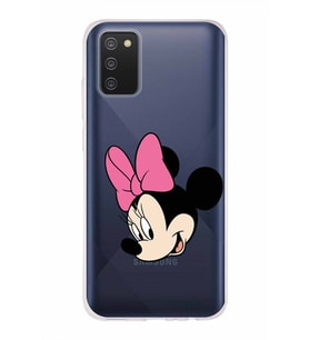 Samsung Galaxy A02s  Kapak Minnie Mouse Tasarımlı Şeffaf Silikon Kılıf