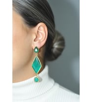 Kadir Jewellery 22 Ayar Altın Kaplama Kadın Sallantılı Küpe -El İşçiliği Ve Hipoalerjenik Küpe