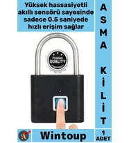 #Kilit Biyometrik Su Geçirmez Hızlı Kapı Dolap Valiz Mini Akıllı Parmak İzi İle Çalışan Asma Kilit