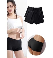 2 Adet Kadın Dikişsiz Görünmez İz Yapmaz Mini Şort Boxer Siyah