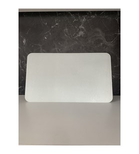 Şeffaf Cam Düz Beyaz Kesme ve Sunum Tahtası 30x52cm