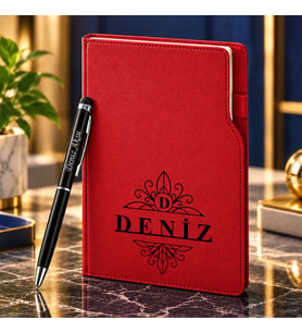 BK Gift Kişiye Özel 374 Termo Deri Tarihli Ajanda & Siyah Touch Pen Tükenmez Kalem-15