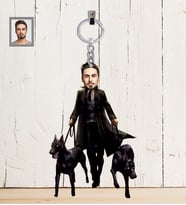 Kişiye Özel Kabadayı Karikatürlü Ahşap Anahtarlık Bay-5