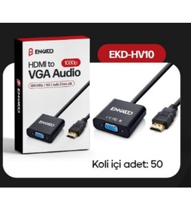 Enkado EKD-HV10 HDMI To VGA Aktif Çevirici Adaptör 3.5Mm Ses Çıkışlı Full HD