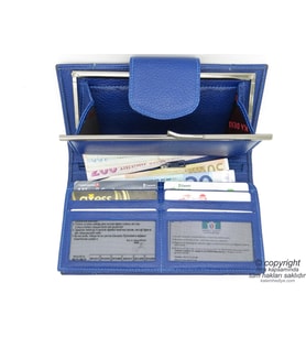 Hakiki Deri Cüzdan  İsme Özel Cüzdan  19,5x11  TM 870-5 Hediyelik Cüzdan (Siyah-Gri)