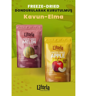 2’li Dondurularak Kurutulmuş Kuru Meyve - Sağlıklı Atıştırmalık - Kavun Ve Elma Kurusu Freeze Dried