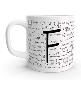 F Harfi Matematik Formül Tasarım Harfli Kupa Bardak