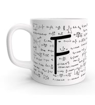 F Harfi Matematik Formül Tasarım Harfli Kupa Bardak