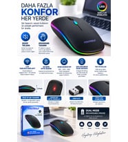 Kablosuz Şarjlı Sessiz Tıklamalı Ergonomik Mouse
