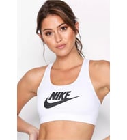 Swoosh Dri-Fit Futura Bra Beyaz Kadın sporcu sütyeni