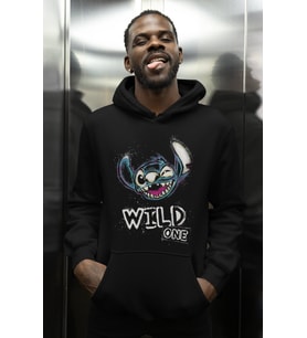 Tasarım Stitch Baskılı Unisex Oversize Çizgi Film Karakter Hoodie