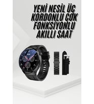 Amoled Ekran Metal Deri Silikon Kordonlu Uyku ve Sağlık Takibi