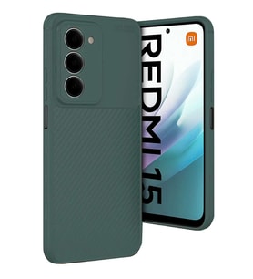 Redmi 15 4G Auto Focus Karbon Kapak - Koyu Yeşil