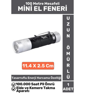 Premium Kompakt Kamp Avcı Balıkçı Deprem Enerji Tasarruflu Beyaz Işık Pilli Mini EL FENERİ
