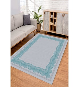 Dijital Kaymaz Taban Yıkanabilir Renkli Salon Halısı Mutfak Halısı Yolluk ND-SD-750 (Mavi)