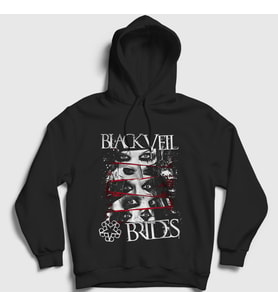 Presmono Unisex Siyah Eyes Black Veil Brides Kapüşonlu Sweatshirt 18839tt