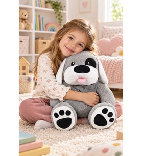 Harika Peluş Karizmatik Korsan Köpek (%100 yerli ) (Gri)
