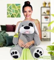 Harika Peluş Karizmatik Korsan Köpek (%100 yerli ) (Gri)