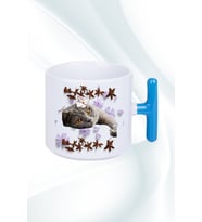 Sevimli Kedi Baskılı T Saplı Kupa Bardak Porselen Çay Kahve Fincanı