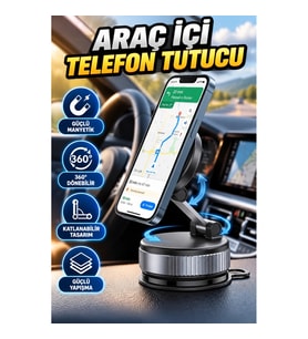 Katlanabilir Manyetik Araç İçi Telefon Tutucu – 360° Döner Navigasyon Standı