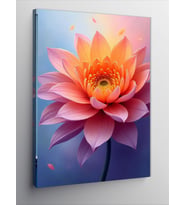 Kanvas Tablo Pembe Lotus Çiçeği Detayı