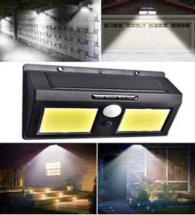 Sensörlü Çiftli Solar Cob Led Duvar Tipi Aplik