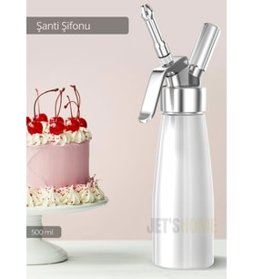 Krem Dağıtıcı Şanti Sifonu Tatlı Hazırlama Sifonu Krema Sifonu Whip Sifon Alüminyum 500 ml