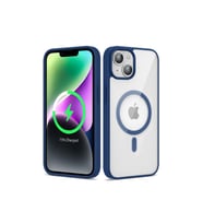 Apple iPhone 14 Uyumlu Kılıf M-safe Wireless Şarj Özellikli Silikon Zore Ege Kapak (Mavi)