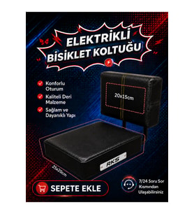 RKS Arka Deri Koltuk, Elektrikli Bisiklet Deri Koltuk, Motosiklet Deri Koltuk, Arka Sele Çocuk Deri Koltuk Seti