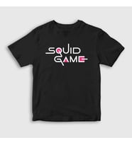 Presmono Unisex Çocuk Siyah Logo Squid Game T-Shirt 261012tt