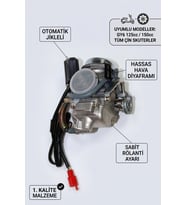125 cc Scooter Karbüratör Komple - Otomatik Jikle Dahil Supermto
