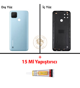 Oppo KAPAK Yapıştırıcı Realme C25Y Mavi Yapıştırıcı B-7000 Yapıştırıcı Arka Kapak Arka Cam Batarya Kapağı Lazer Kesim Kapak Pil Kapağı Back Cover