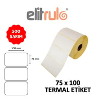 Elitrulo Barkod Etiketi 75x100 Termal - 500 Adet (Beyaz)