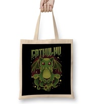 Cute & Funny Cathulhu Kawaii Cat Cthulhu Bez Çanta Uzun Saplı