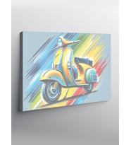 Kanvas Tablo Retro Vespa Rüzgarı