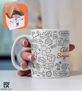 Kişiye Özel Fizik, Kimya, Biyoloji, Matematik, Fen Bilgisi Formülleri Premium Porselen Kupa GDTK-901016 (Beyaz)