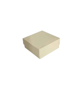 Komple Karton Kutu Düz Renk 7X7X2.2 CM (25 Adet)  Krem