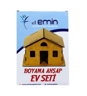 Boyama Ahşap Ev Seti Ahşap Boyama Deney ÖLÇÜLERE DİKKAT